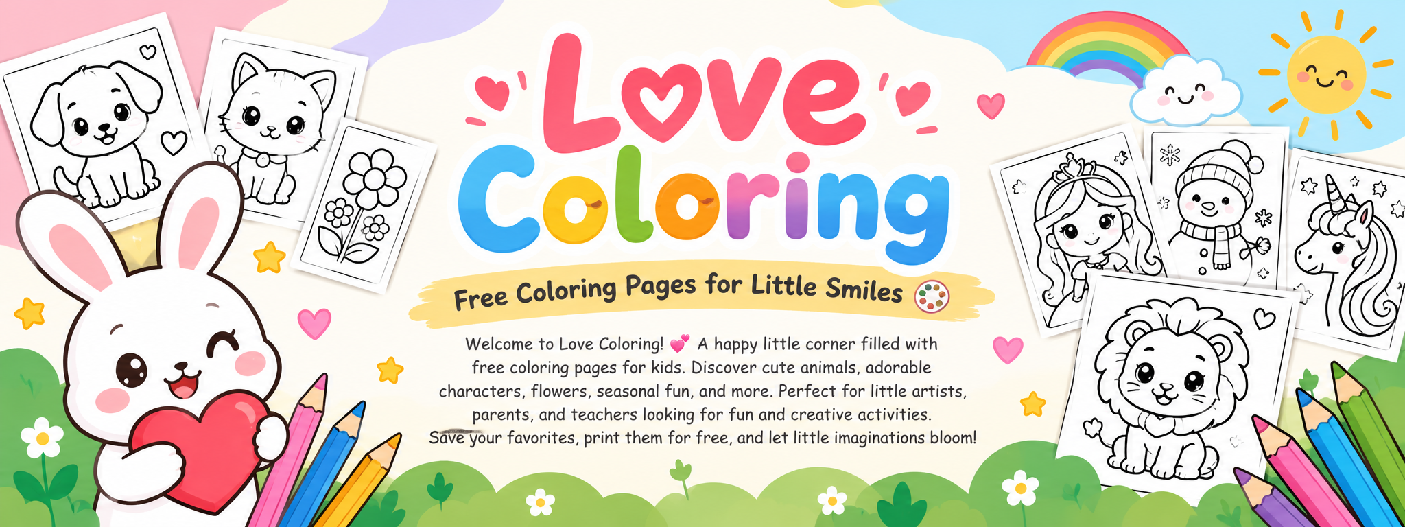 Love Coloring Banner